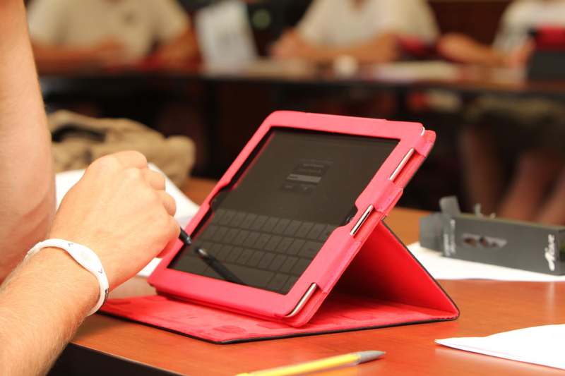 a person using a tablet