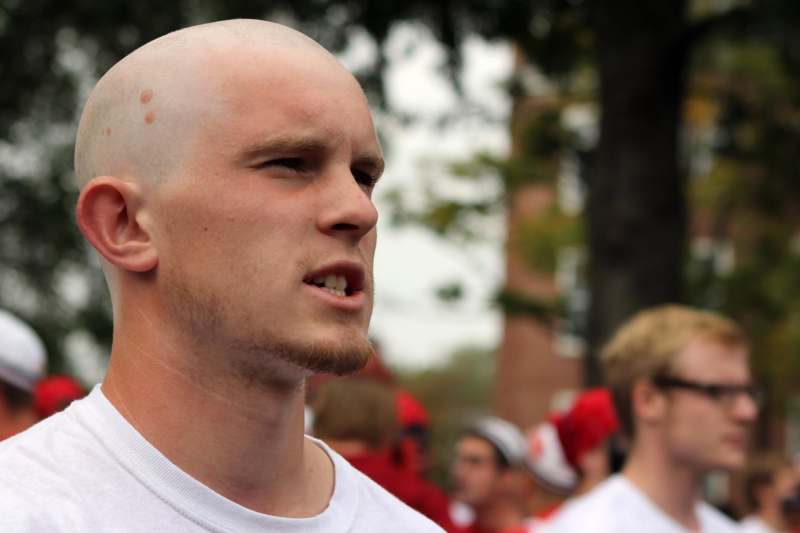 a man with a bald head
