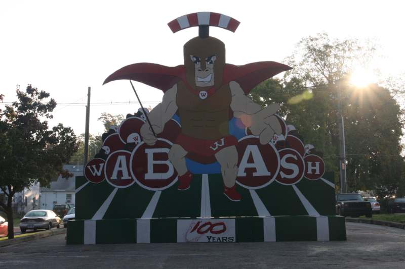 a large sign with a cartoon character on it