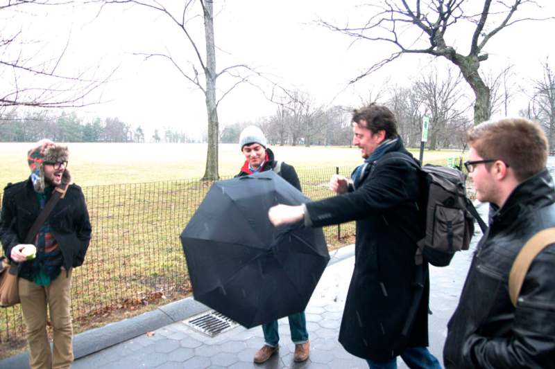 a man holding an umbrella