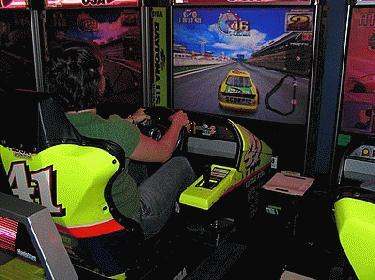 a man playing a video game