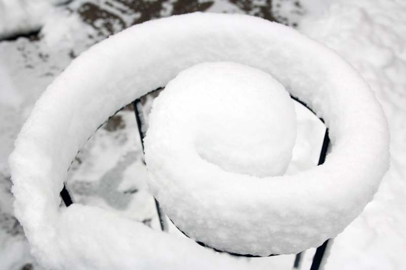 a snow on a spiral