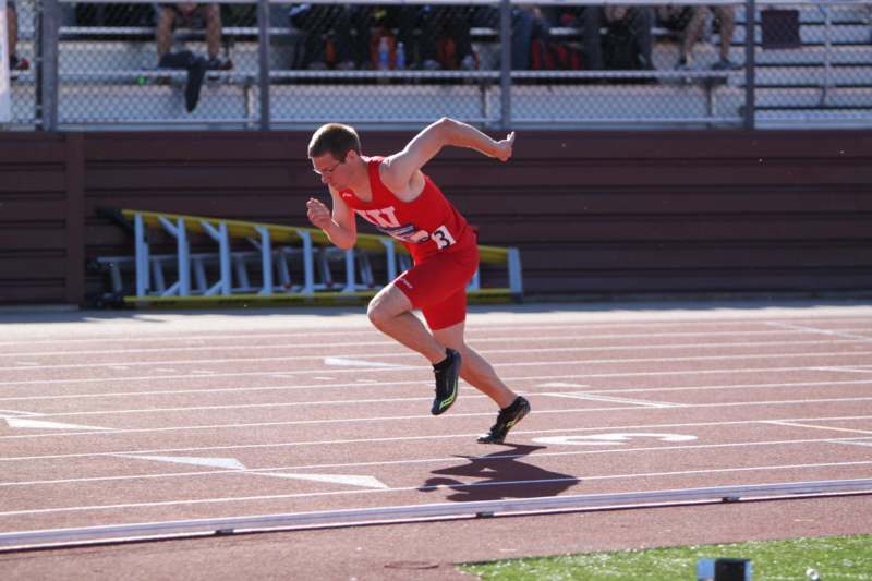 a man running on a track