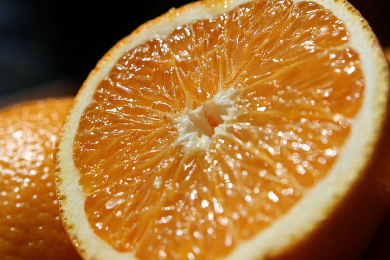 a close up of an orange