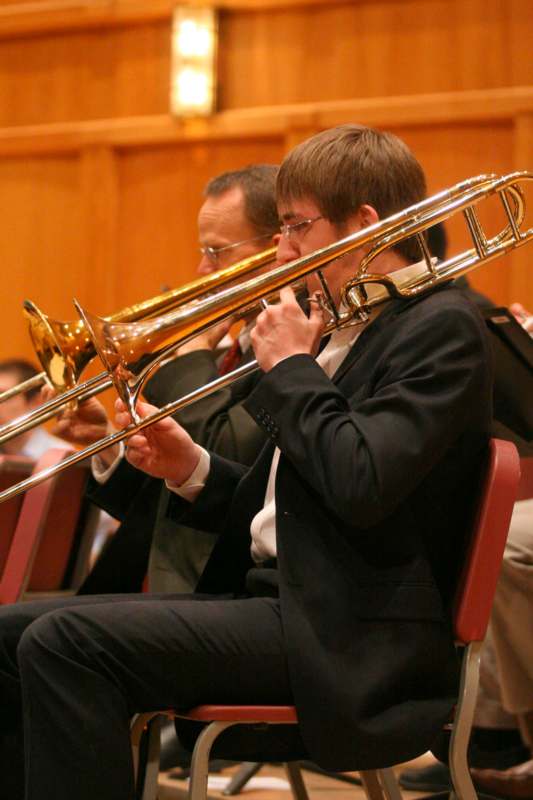 a man playing a trombone