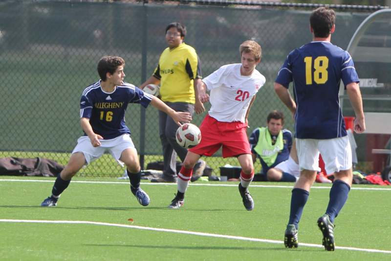 a group of men playing football