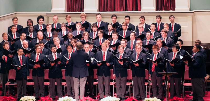 a choir of men singing