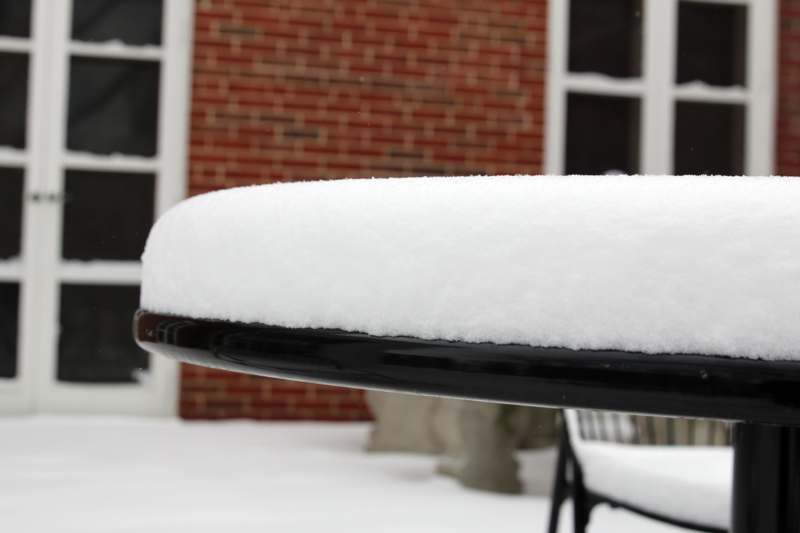 a snow on a table