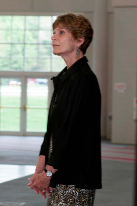 a woman in a black shirt