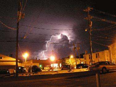 lightning striking lightning in the sky