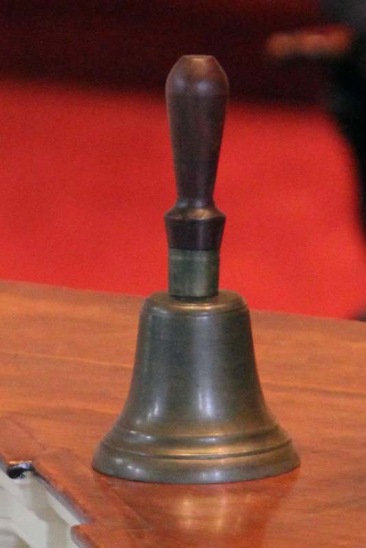 a bell on a table