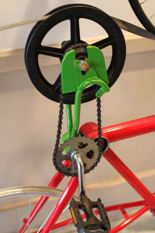 a green and black bicycle gear