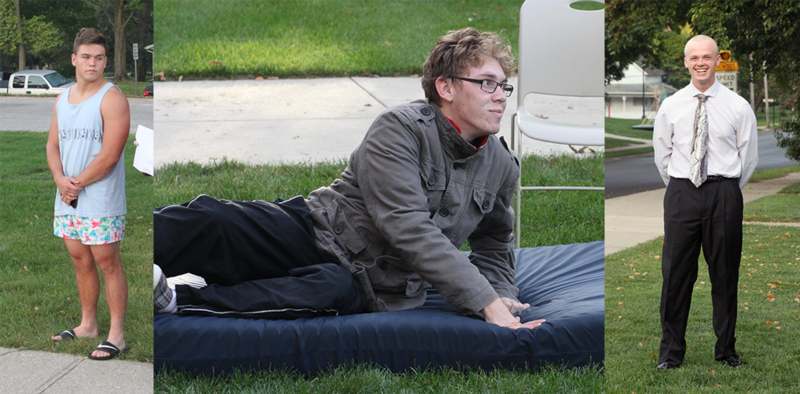 a man lying on a mattress