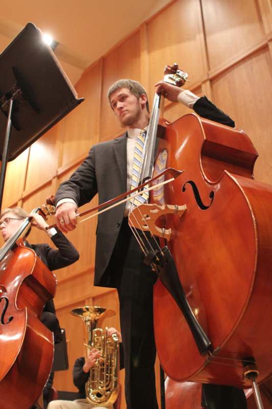 a man playing a double bass