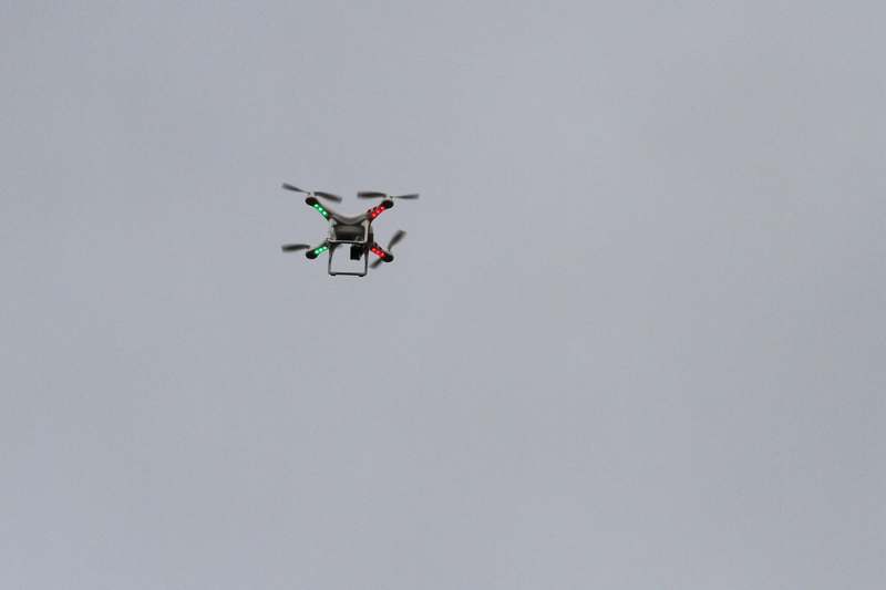 a drone flying in the sky