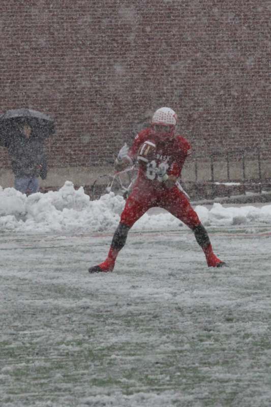 a football player in the snow