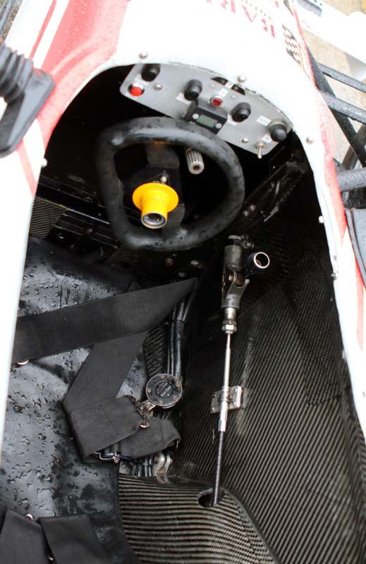the inside of a race car