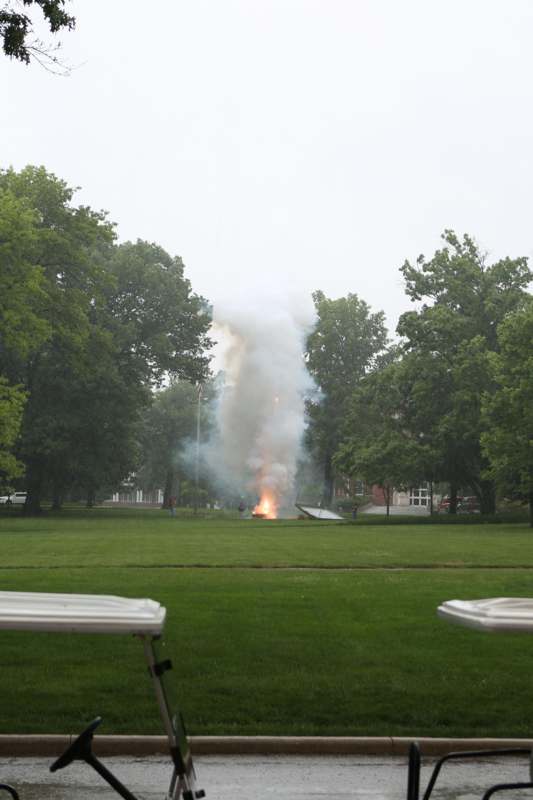 a fire in a park