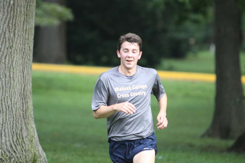 a man running in a field