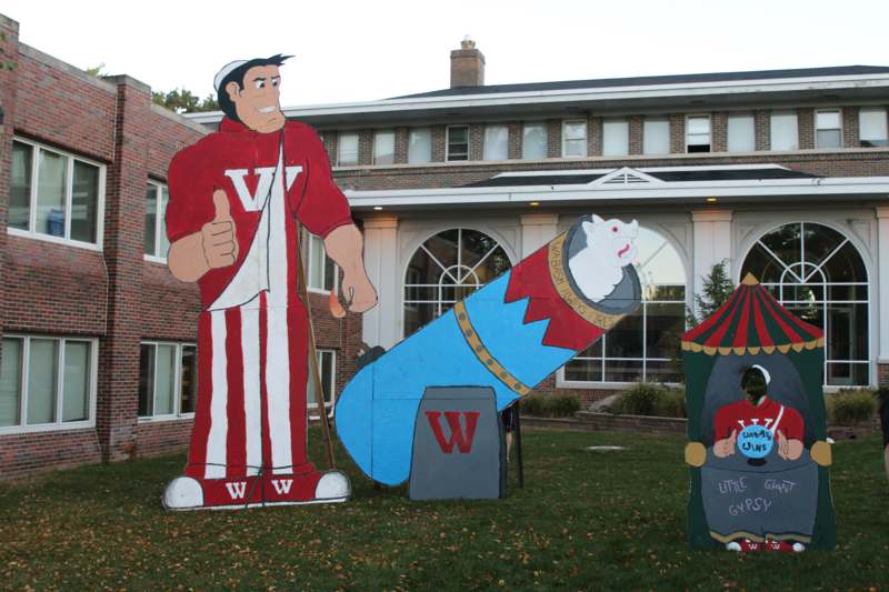 a group of cut out cutouts of a circus tent and a circus tent