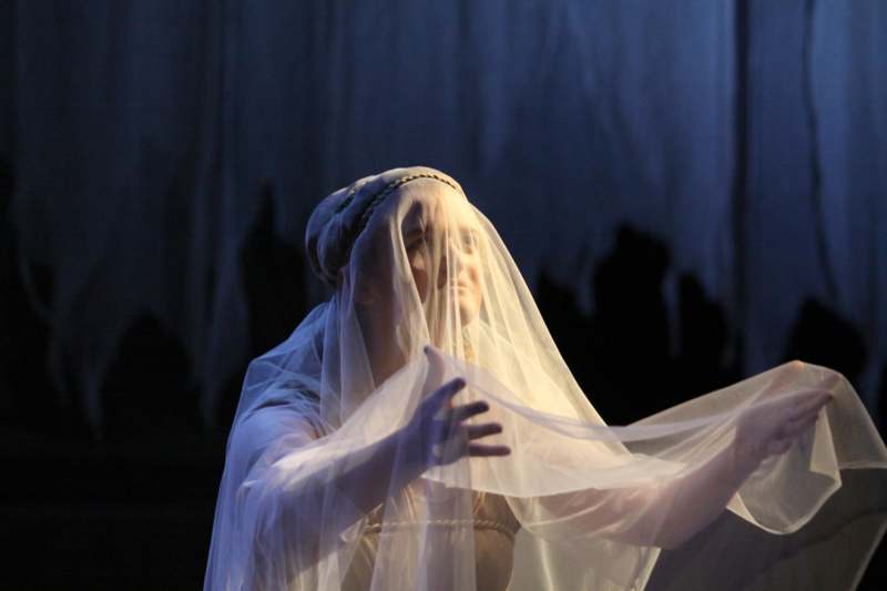 a woman wearing a white veil