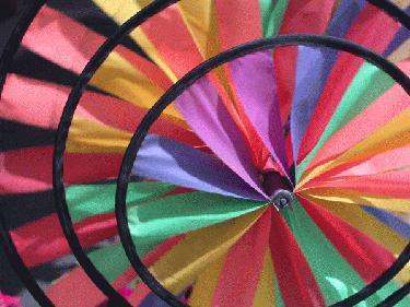 a close-up of a colorful pinwheel