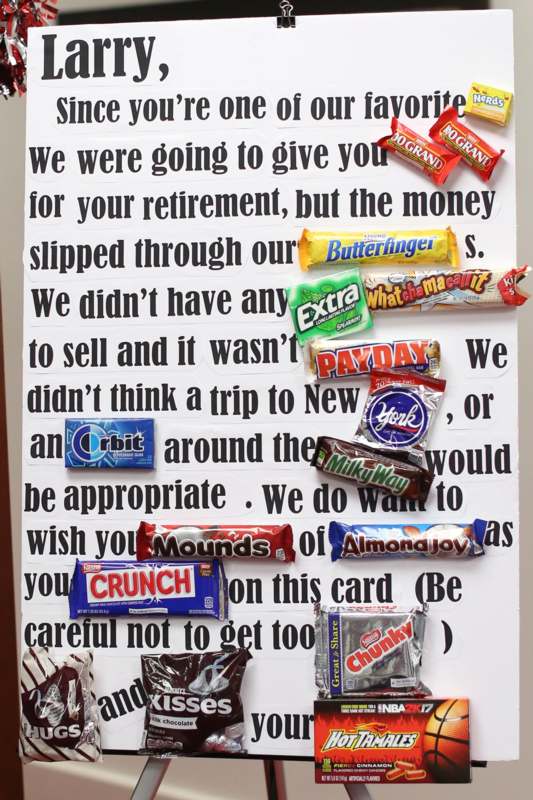 a poster with candy bars on it