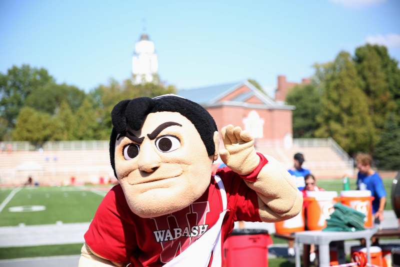 a person wearing a mascot