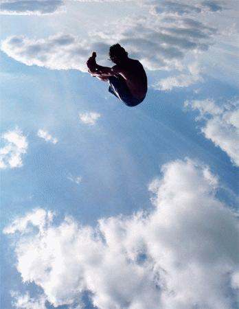a man jumping in the air
