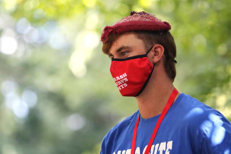 a man wearing a face mask