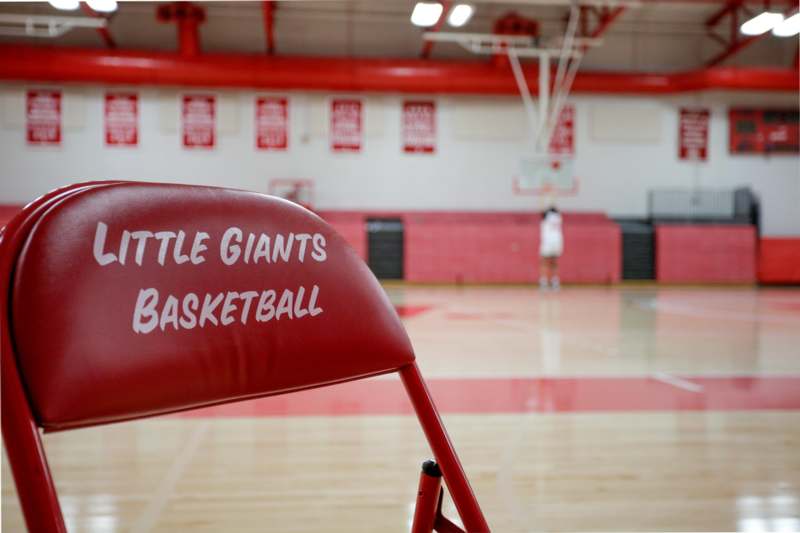 a red chair in a gym
