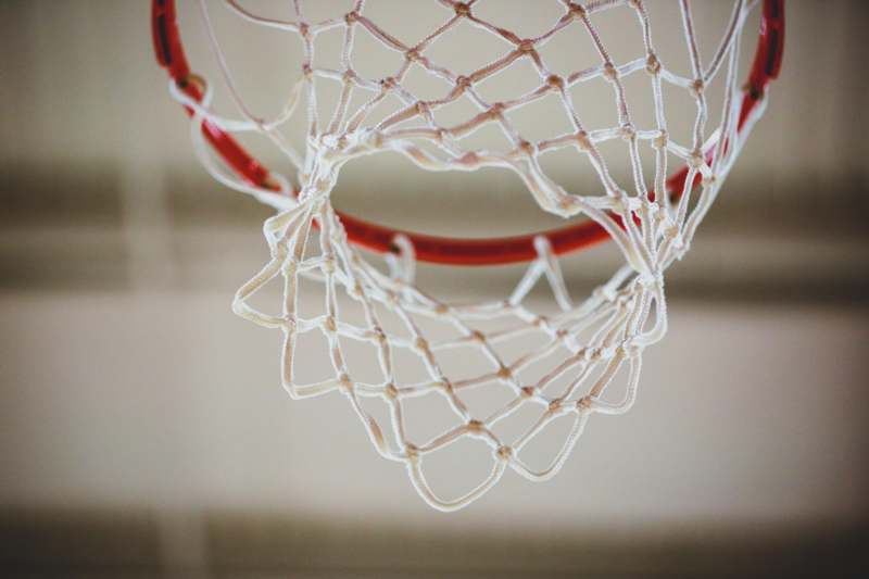 a close up of a basketball hoop