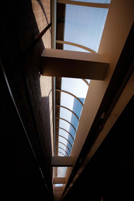a skylight in a building