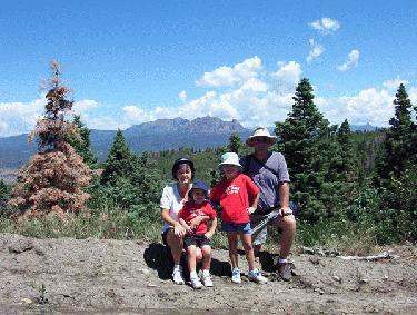 a family posing for a picture