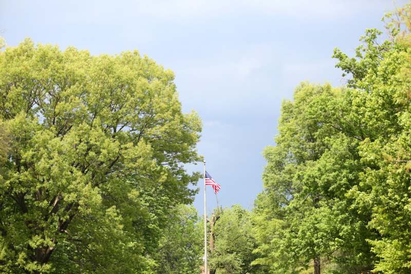 a flag on a pole