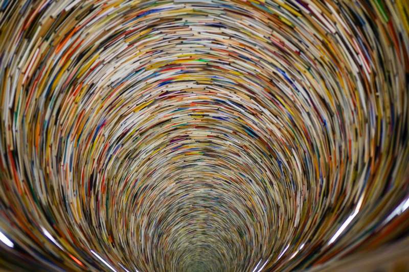 a tunnel of magazines