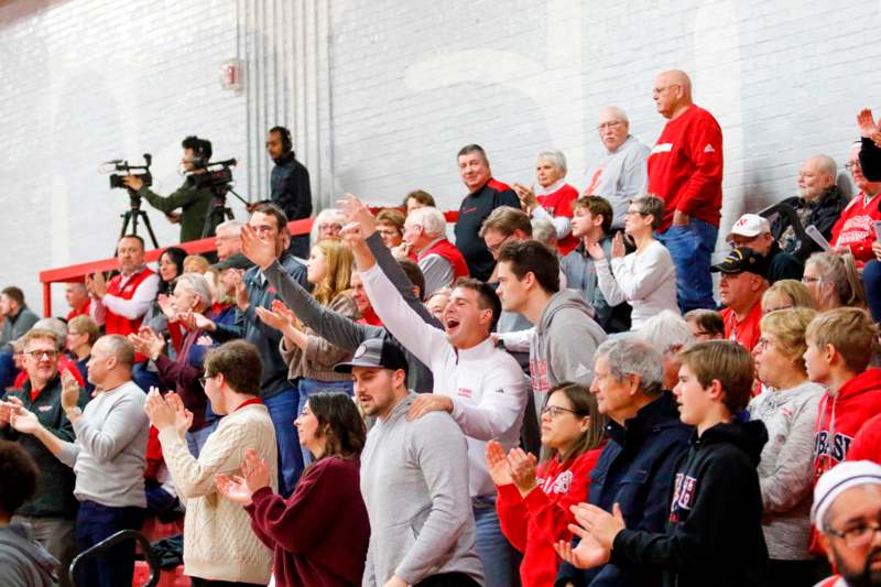 a group of people in a stadium