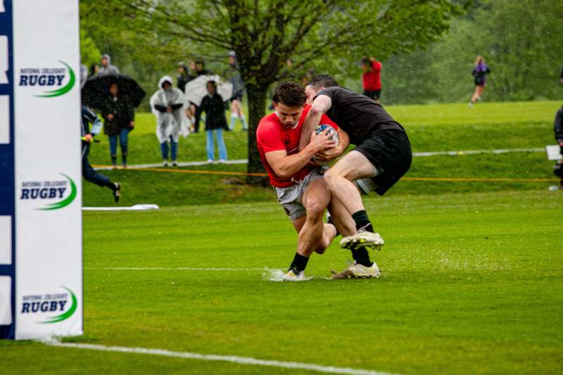 a group of men playing rugby on a field
