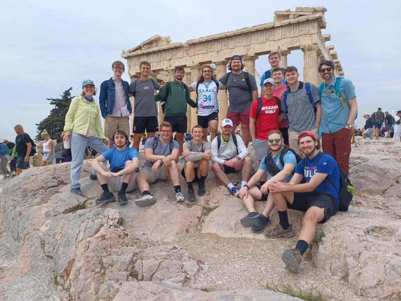 Wabash College  students at the Parthenon