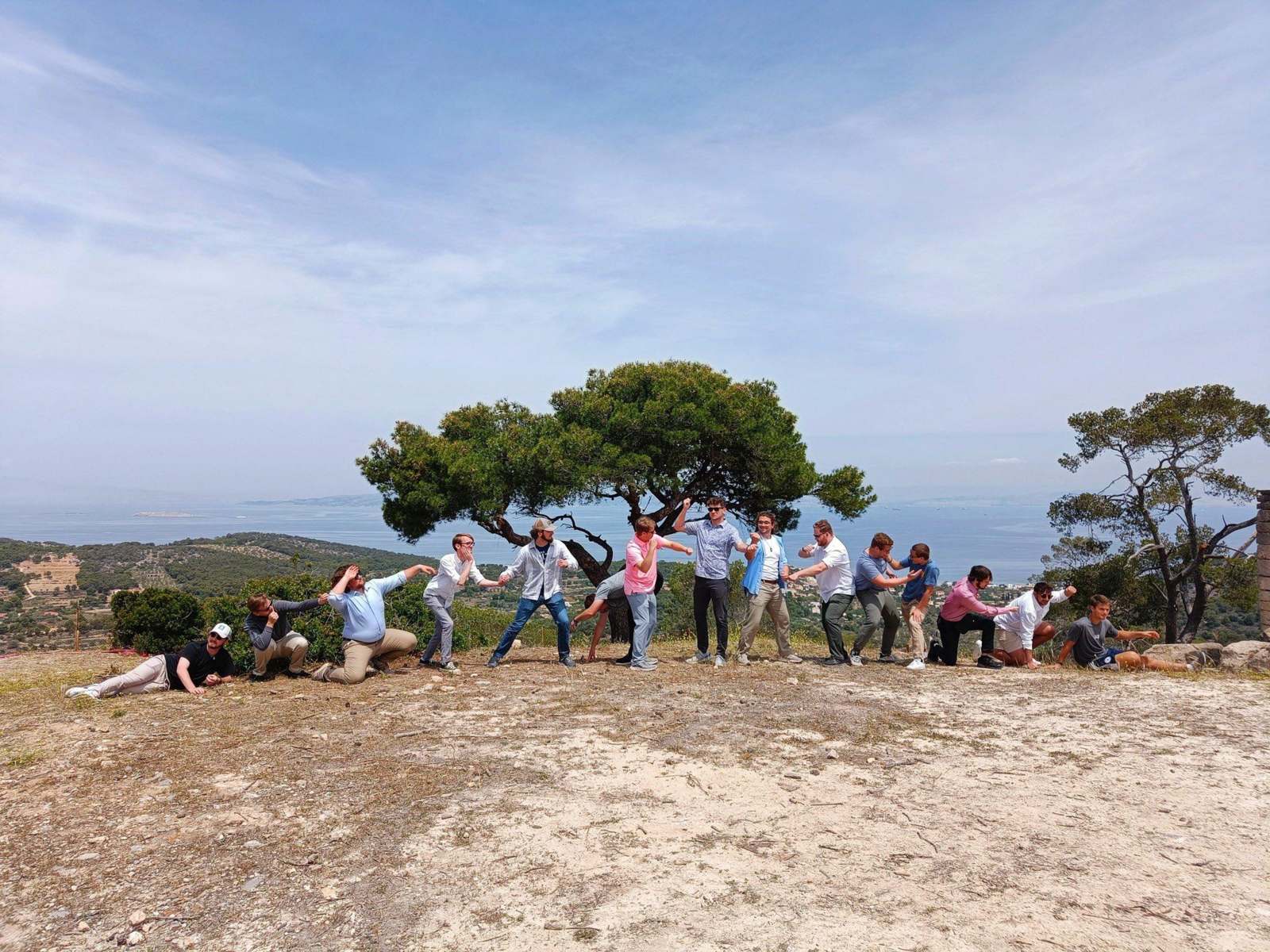 students at the sanctuary of Aphaia on Aegina