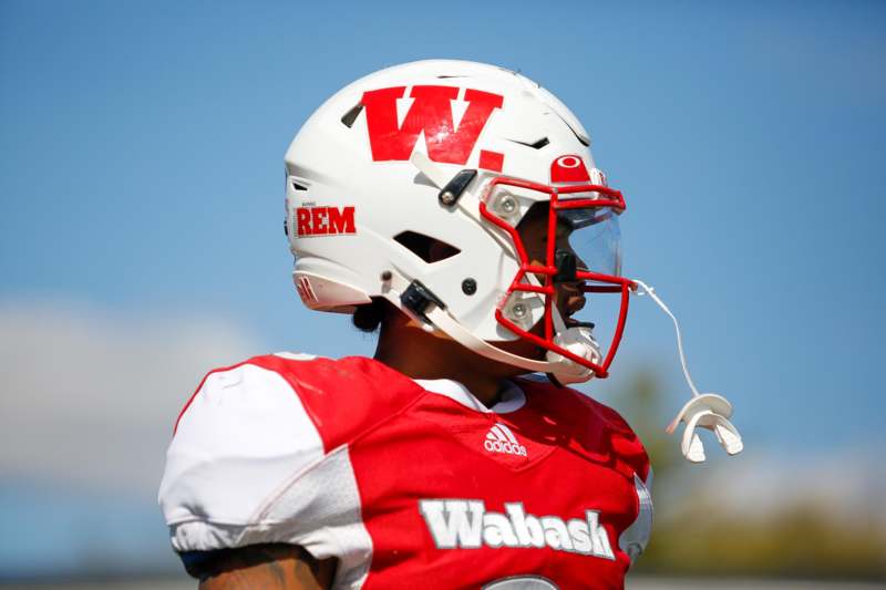 a football player wearing a helmet