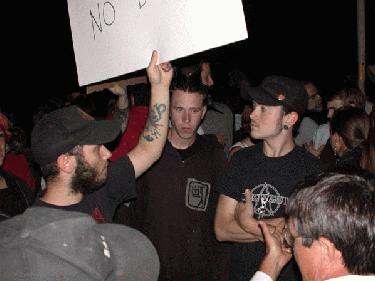 a group of people protesting