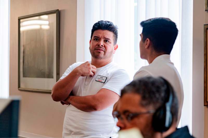 a man in a white shirt