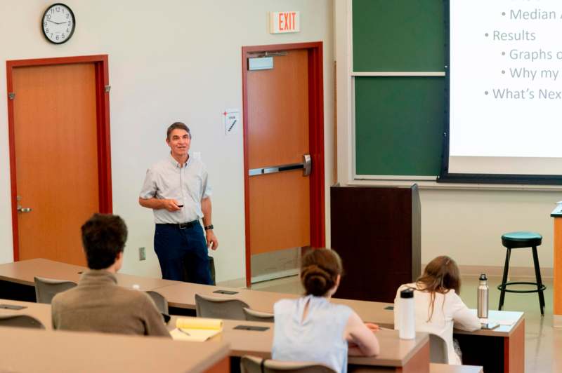 a man standing in front of a classroom