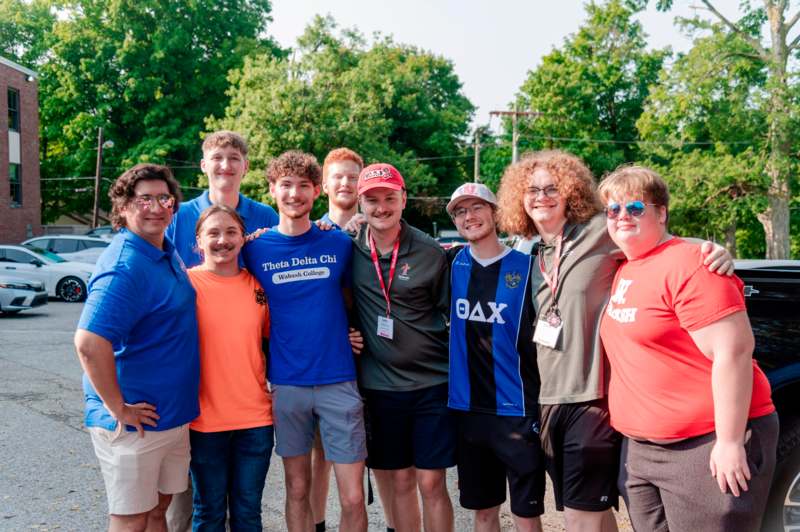 a group of people posing for a photo