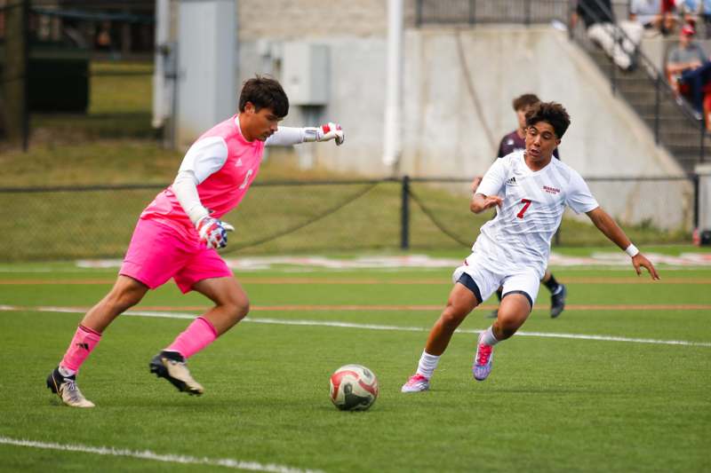 a group of men playing football