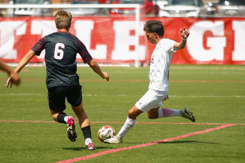 a group of men playing football