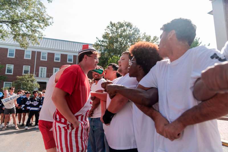 a group of people standing together