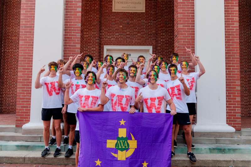 a group of people posing for a photo