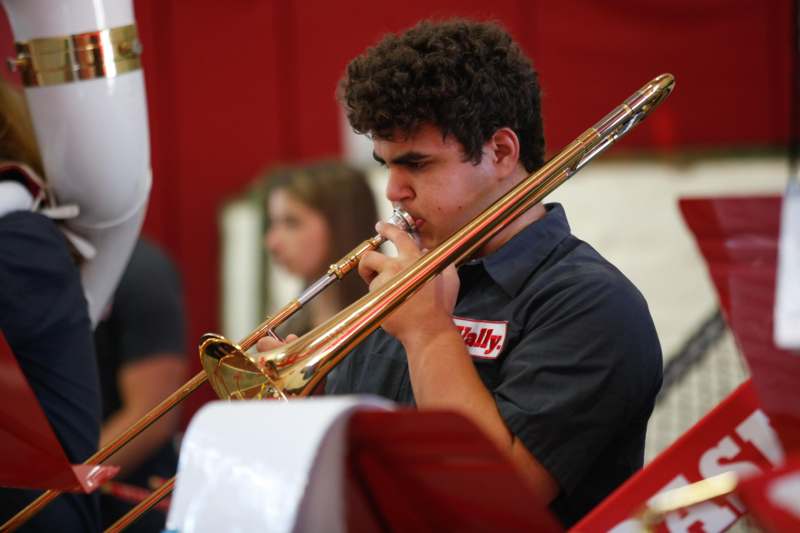 a man playing a trumpet